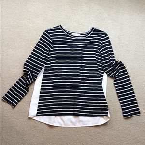 Navy and white stripe tee